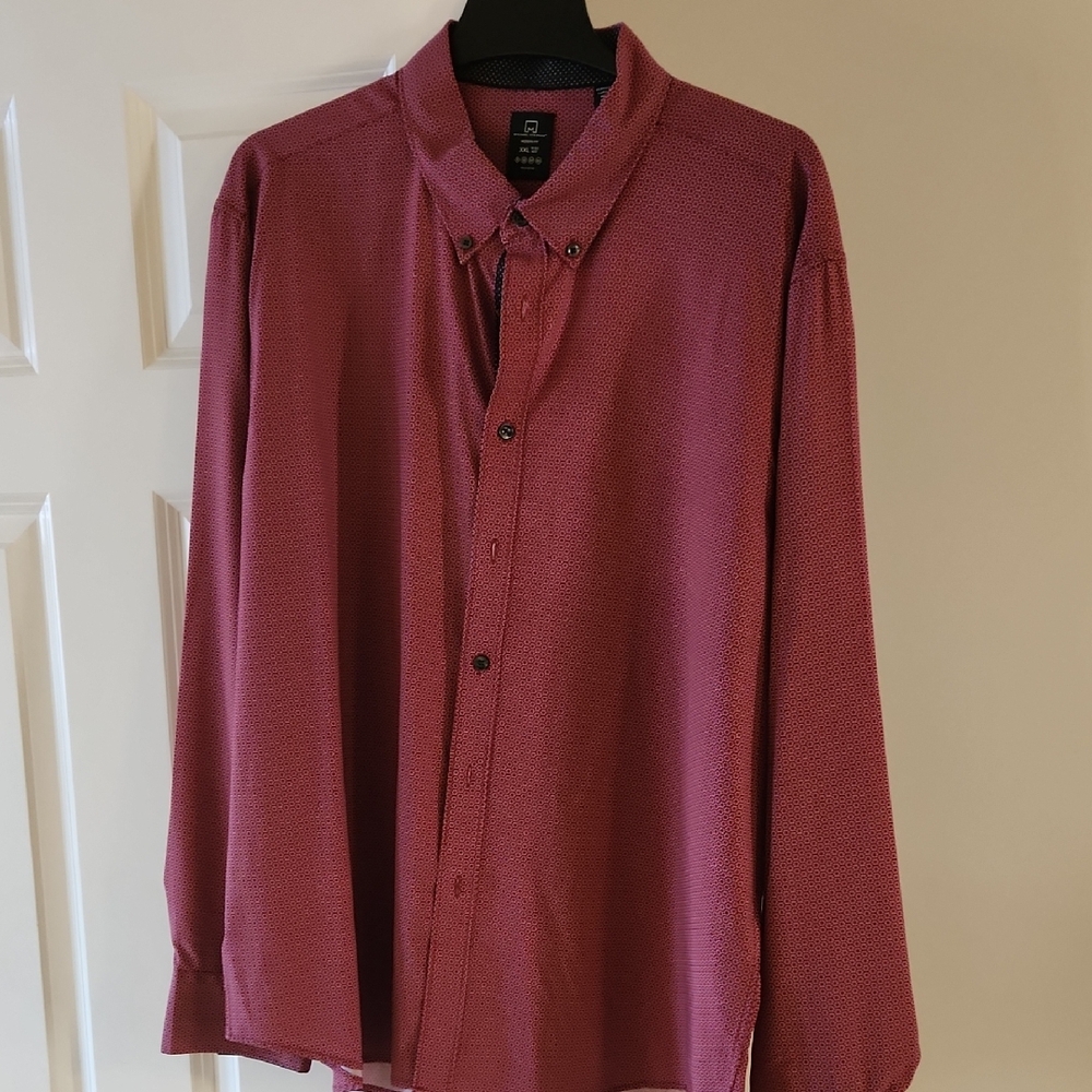 Red And Black Button-Down Shirt for Men